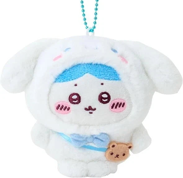 Sanrio Cinnamoroll x Chiikawa Mascot Holder Hachiware Plush JAPAN OFFICIAL