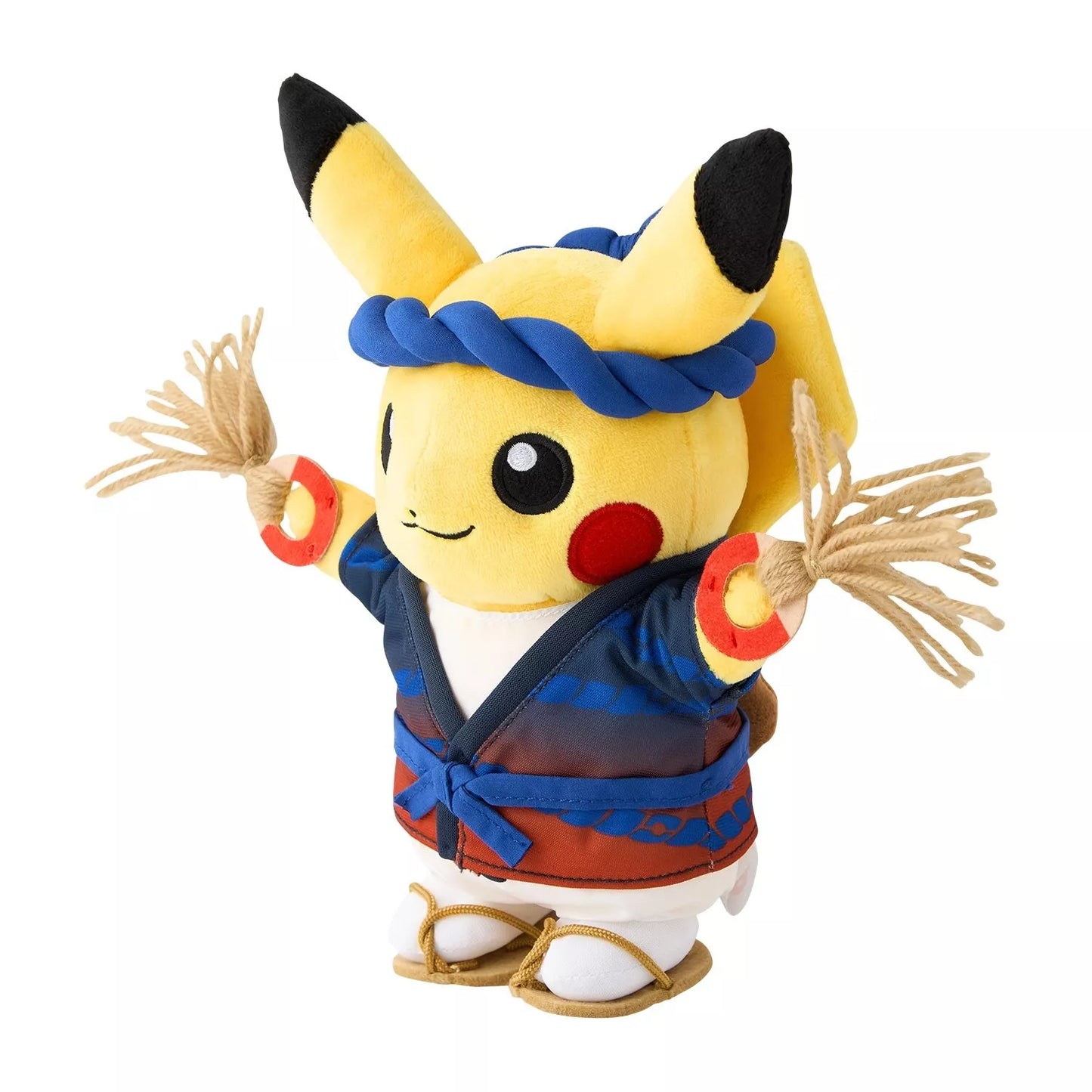 Pokemon Center Original Waraji Festival Pikachu Plush Doll JAPAN OFFICIAL