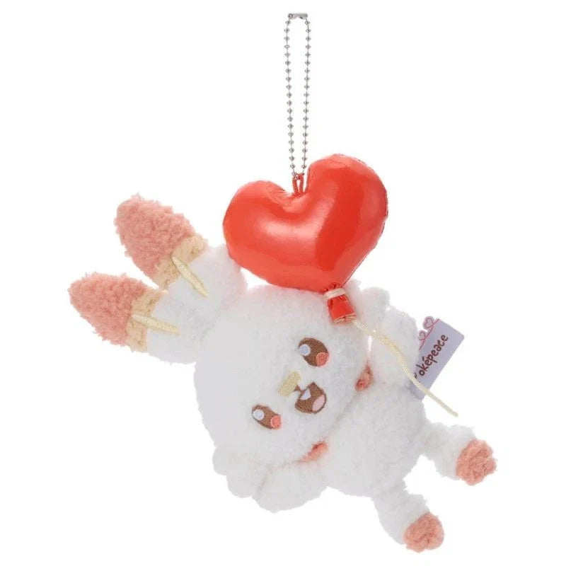 Pokemon Pokepeace Scorbunny Mellow Heart Plush Keychain JAPAN OFFICIAL