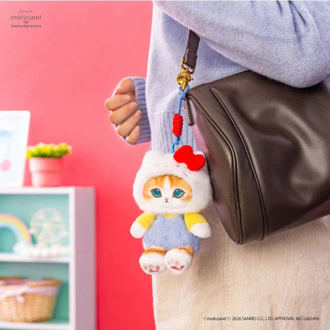 mofusand x Sanrio Characters Potefuwa Mascot Hello Kitty Plush JAPAN OFFICIAL