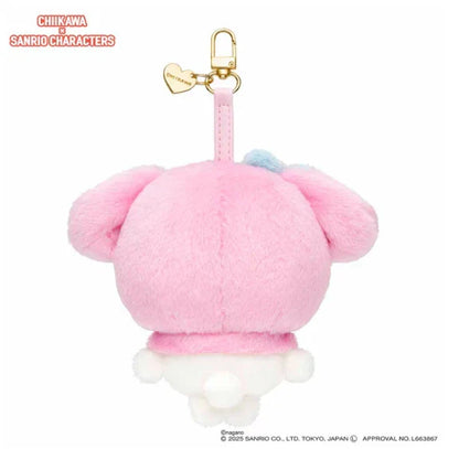 Chiikawa x Sanrio Characters Kiramekko Chiikawa x My Melody Plush Keychain JAPAN