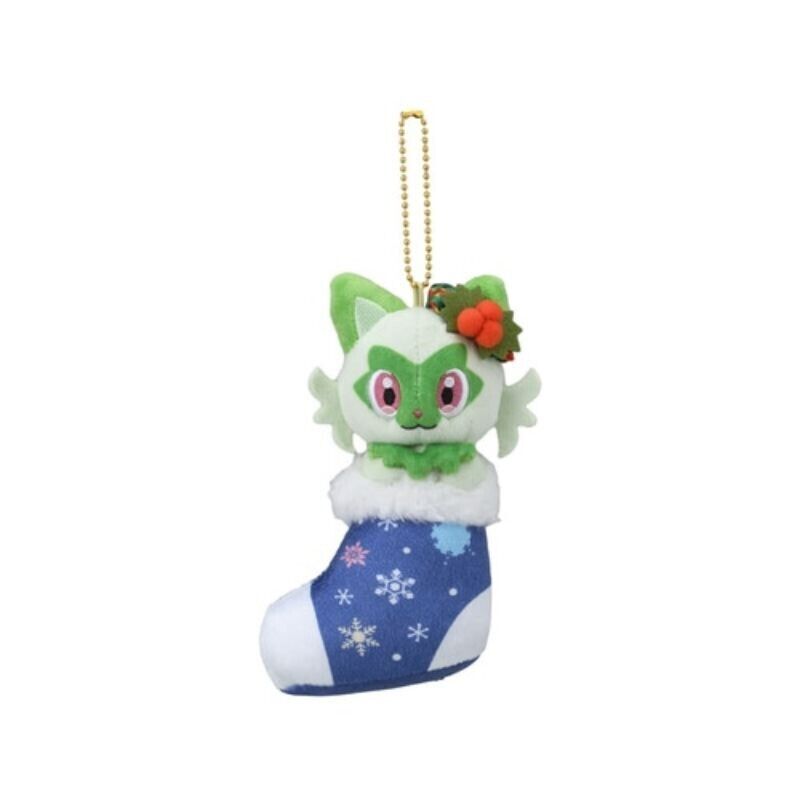 Pokemon Center Paldea's Christmas Market 2023 Plush Key Chain Sprigatito JAPAN