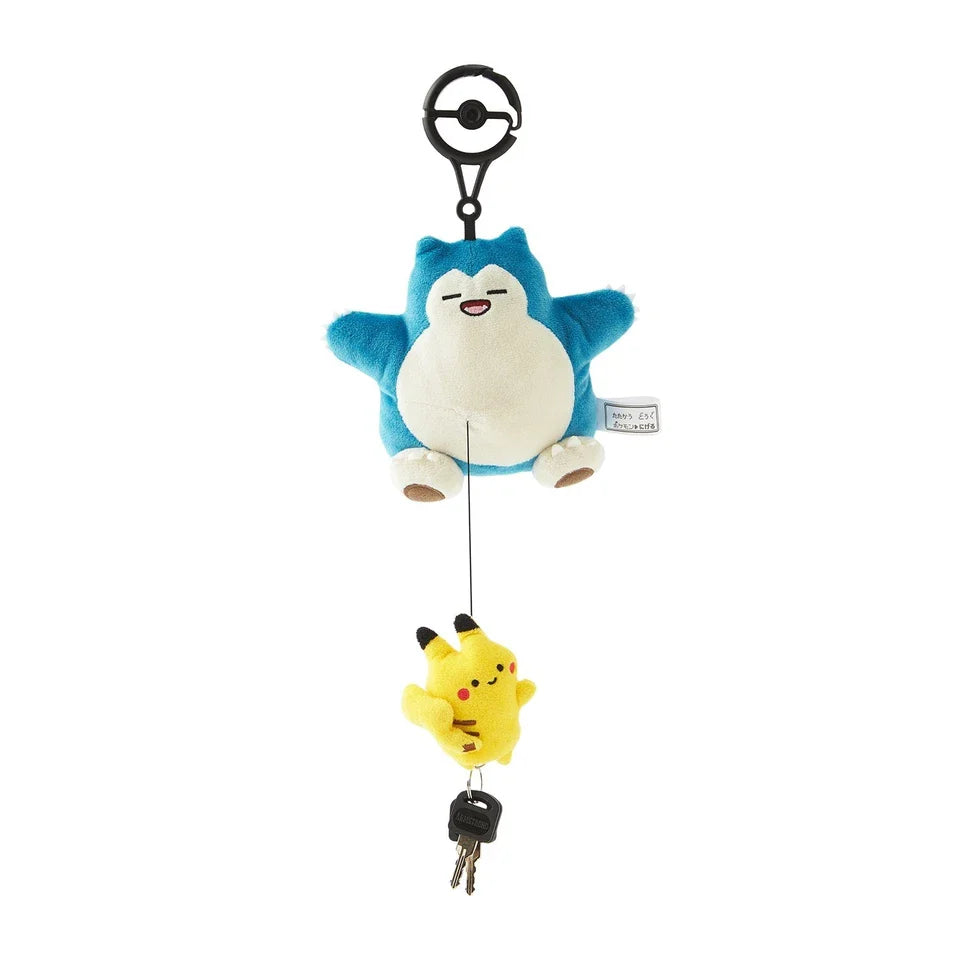 Pokemon Center Original Run Away Plush Key Case Pikachu & Snorlax JAPAN OFFICIAL
